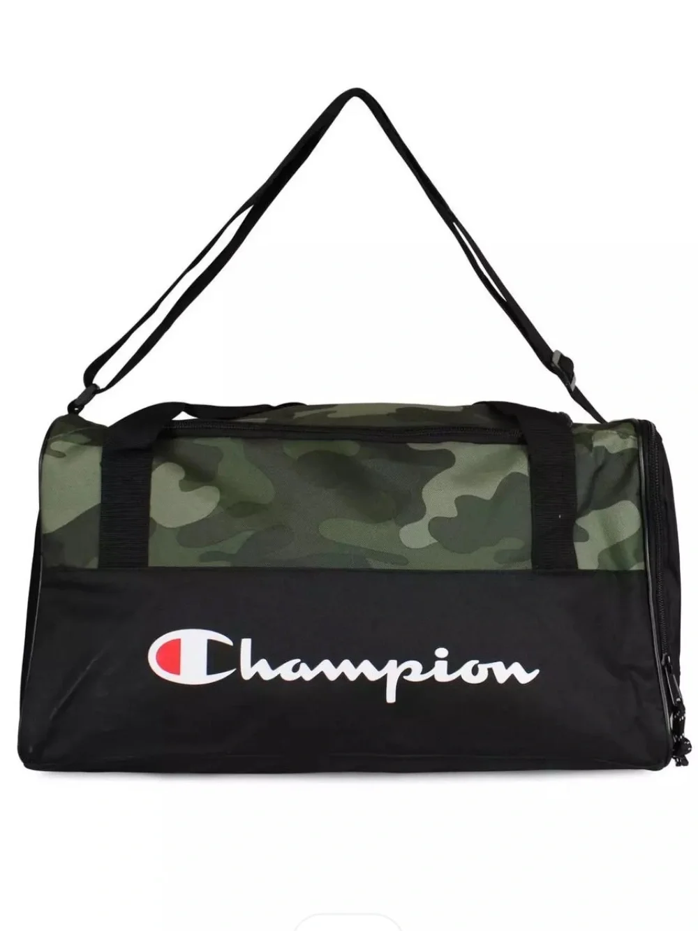New! Champion Logo Prologue Utility Duffel in Green/Black Camo